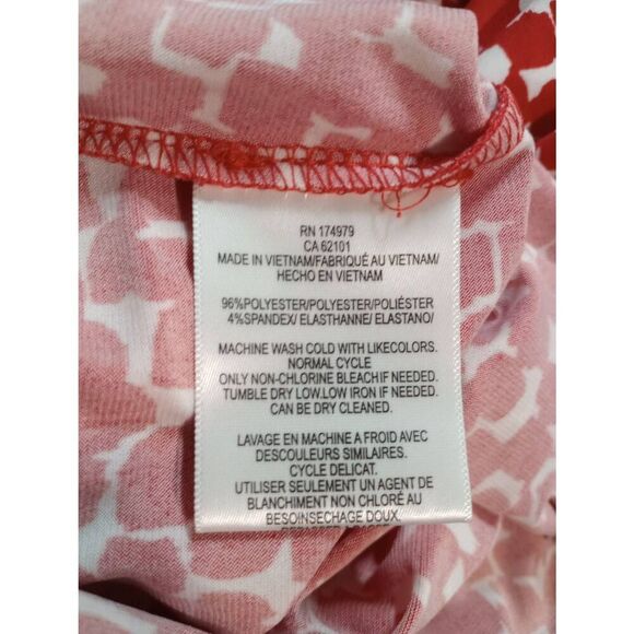 BCBG Maxazria Dress Ladies Medium Red Faux Wrap Midi 3/4 Sleeve Timeless Evening - Picture 7 of 8